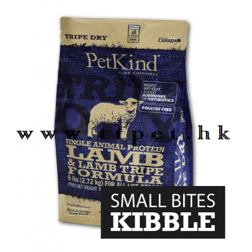 PetKind Single Animal Protein Lamb & Lamb tripe Small Bite Formula Dog Food 加拿大纯天然無穀物低敏羊肉配方(細粒)狗糧 6LB