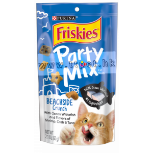 Friskies 喜躍 Party Mix 鬆脆貓小食 - 蝦蟹吞拿魚味 (Beachside Crunch) 170g