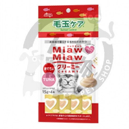 Aixia Miaw Miaw 日式貓咪肉醬-吞拿魚 (吐毛配方) 15g x 4條裝