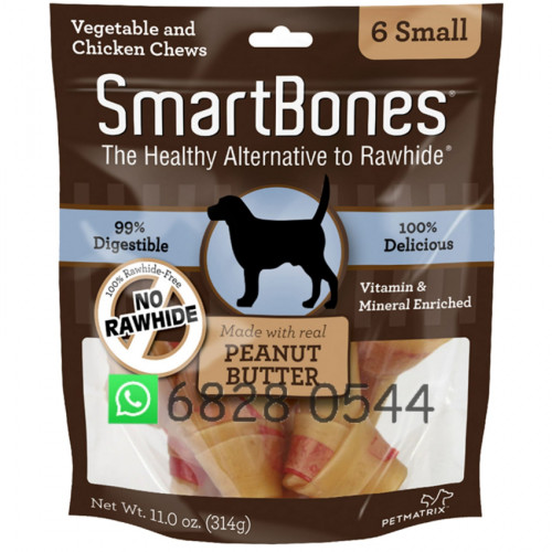 SmartBones 花生醬味小型潔齒骨4″ 6pcs