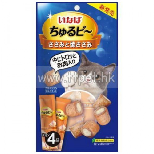 INABA 流心粒粒貓小食 - 雞肉+燒雞肉 (10g x 4小袋)
