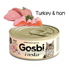 GOSBI Fresko 無穀物成貓罐頭 - 火雞+火腿 (70g)