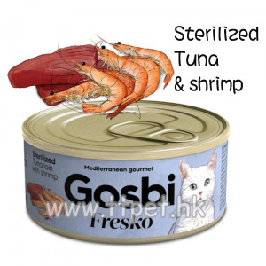 GOSBI Fresko 無穀物成貓罐頭 - 吞拿魚+大蝦 (70g)