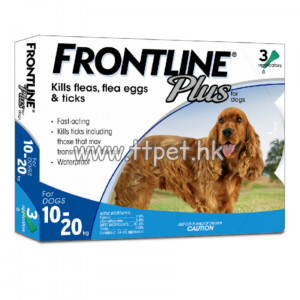 FRONTLINE PLUS 10kg - 20kg 中型犬用防蝨防牛蜱劑 (3支裝)