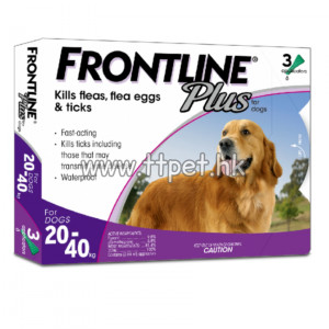 FRONTLINE PLUS 20kg - 40kg 大型犬用防蝨防牛蜱劑 (3支裝)
