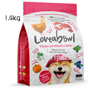 Loveabowl 無穀物龍蝦雞肉海陸全犬種配方狗糧 1.4KG