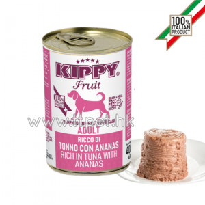 KIPPY Fruit 無穀物成犬主食罐頭 - 吞拿魚肉醬+菠蘿 400g